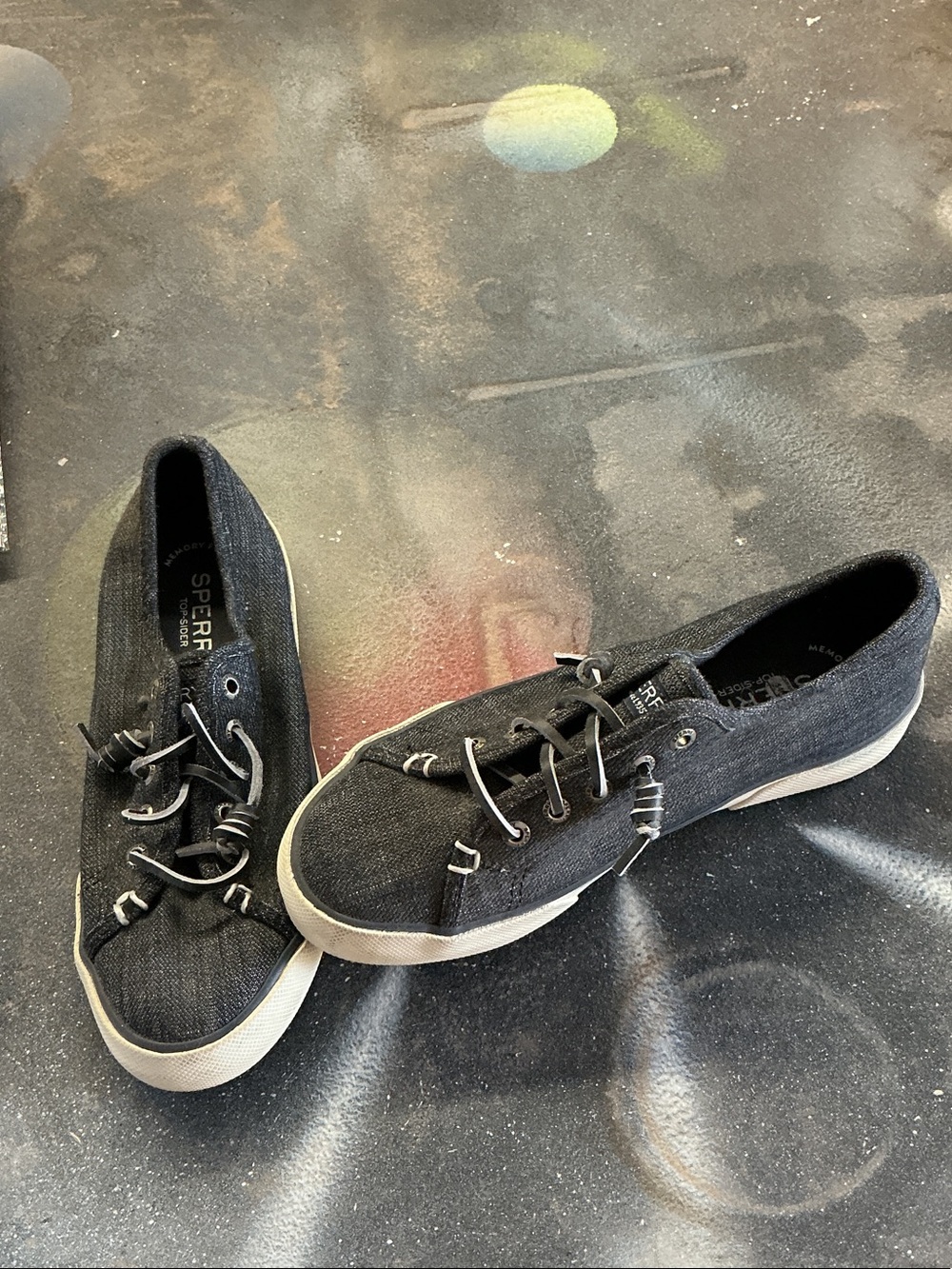 Sperry Black Canvas Low-Top Lace-Up Sneakers